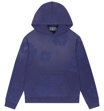 Denim Tears Mono Cotton Wreath Hoodie 'Washed Blue' Image